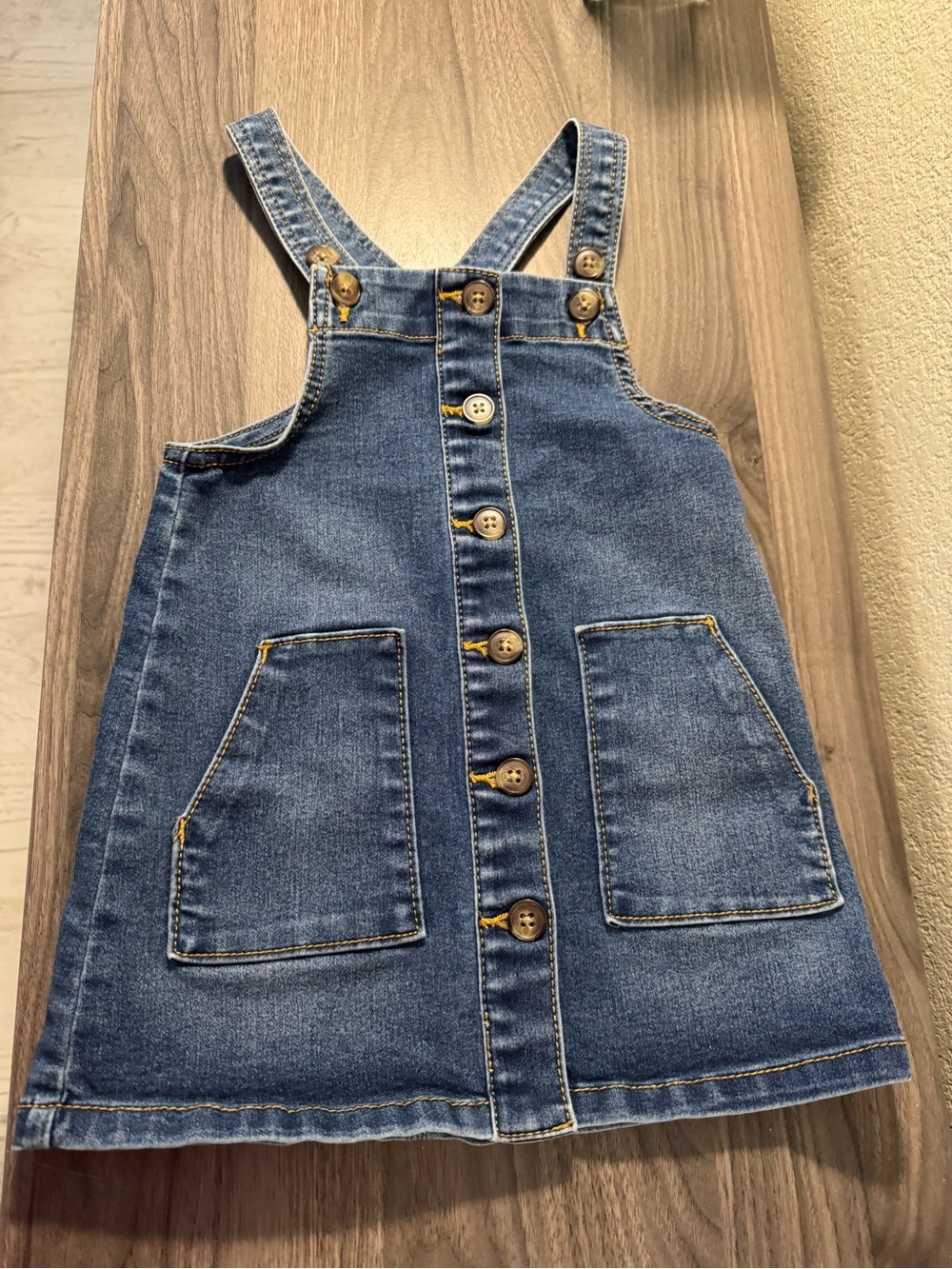 wonder nation Denim Jumper Overalls Dress - Blue